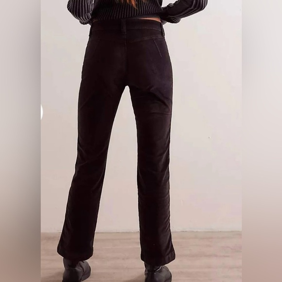 NEW Free People High Time Velvet Kick Flare Pants Black Boho High Rise Size 4 - Picture 2 of 4